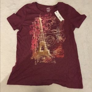 Maroon Eiffel Tower shirt